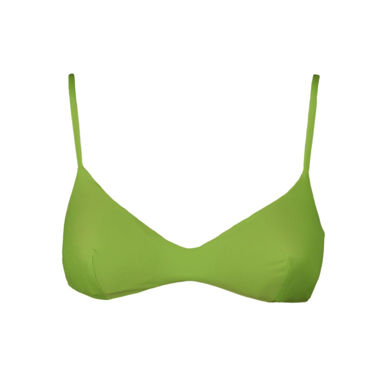 BRALETTE D. MAY V NECK TOP SAINT BARTH MAY 00005D 75 FLUO GREEN MC2 SAINT BARTH 