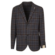 Giacca U. 2 Bott. Tasca Appl. Check Cot. Mano Cashmere L.B.M 25810 2815 1 BLU/GESSO/MARRONE L.B.M.1911. 