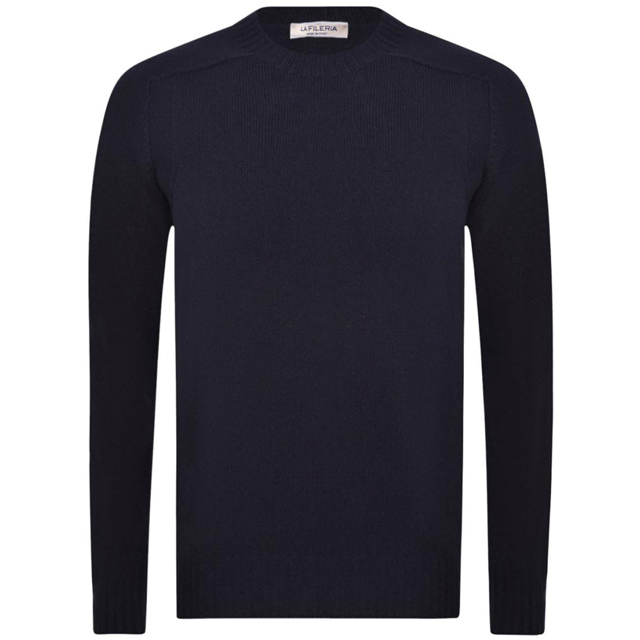 Maglia Girocollo In Lana Vergine 24157/25024 598 BLU LA FILERIA 