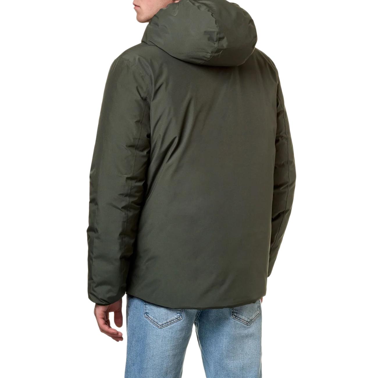 Giubbotto Corto Jack Eco Stretch Thermo Reversibile Uomo Verde Blu Navy K4121NW AF0 VERDE/BLU NAVY K-WAY 