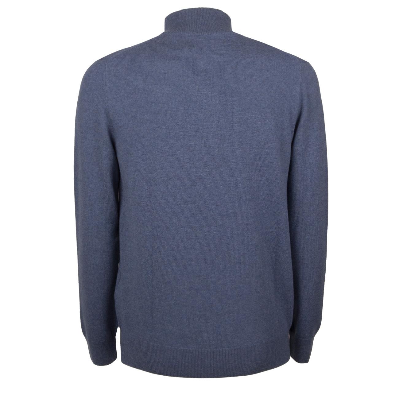 Pullover Mezza Zip In Lana Merino Uomo Twilight Blue 710876756 006 TWILIGHT BLUE HTHR POLO RALPH LAUREN 