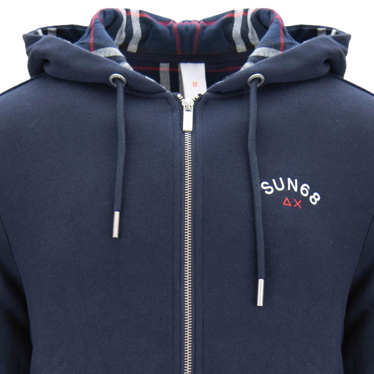 Felpa Con Zip Uomo Navy Blue F42118 07 NAVY BLUE SUN68 