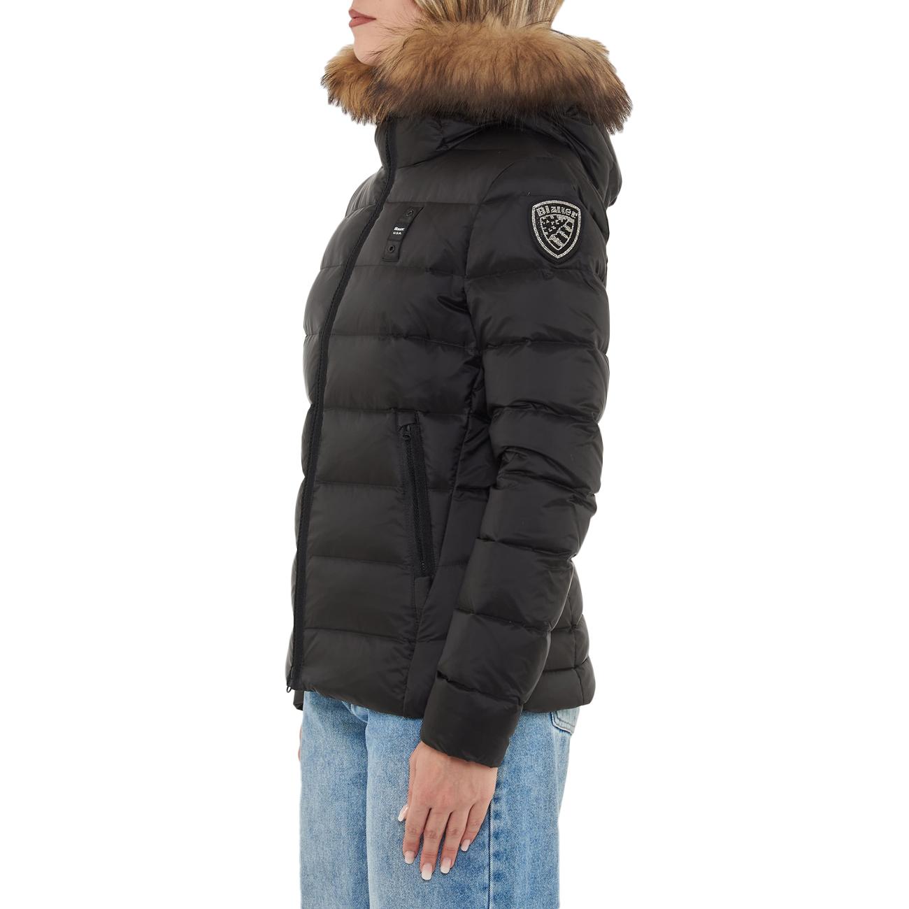 Piumino arcadia a righe 25WBLDC03099-006047 999EI NERO BLAUER 