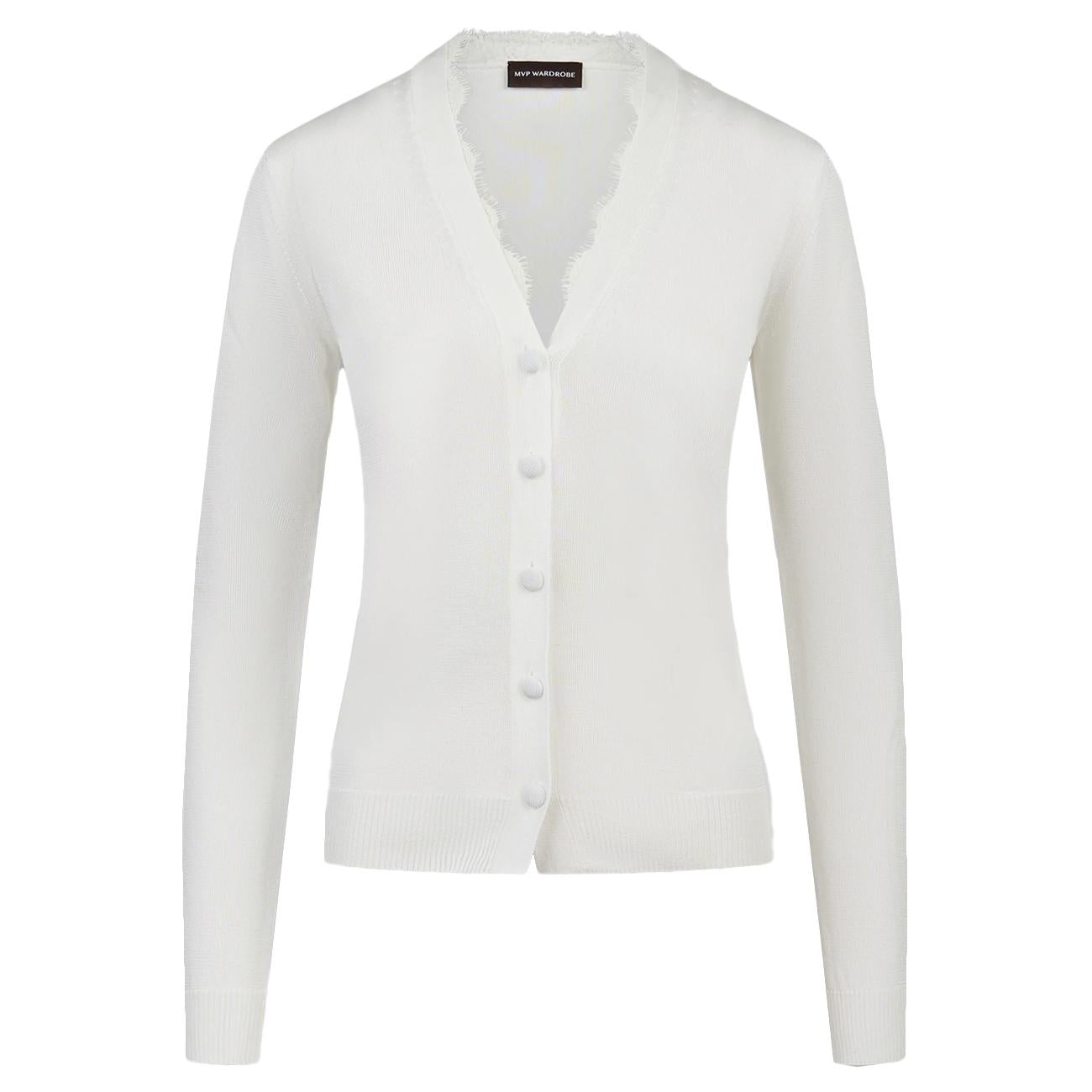 Cardigan In Viscosa Bianco 25E-02M-0-A003-9521-MA01 1103 BIANCO LATTE MVP WARDROBE 