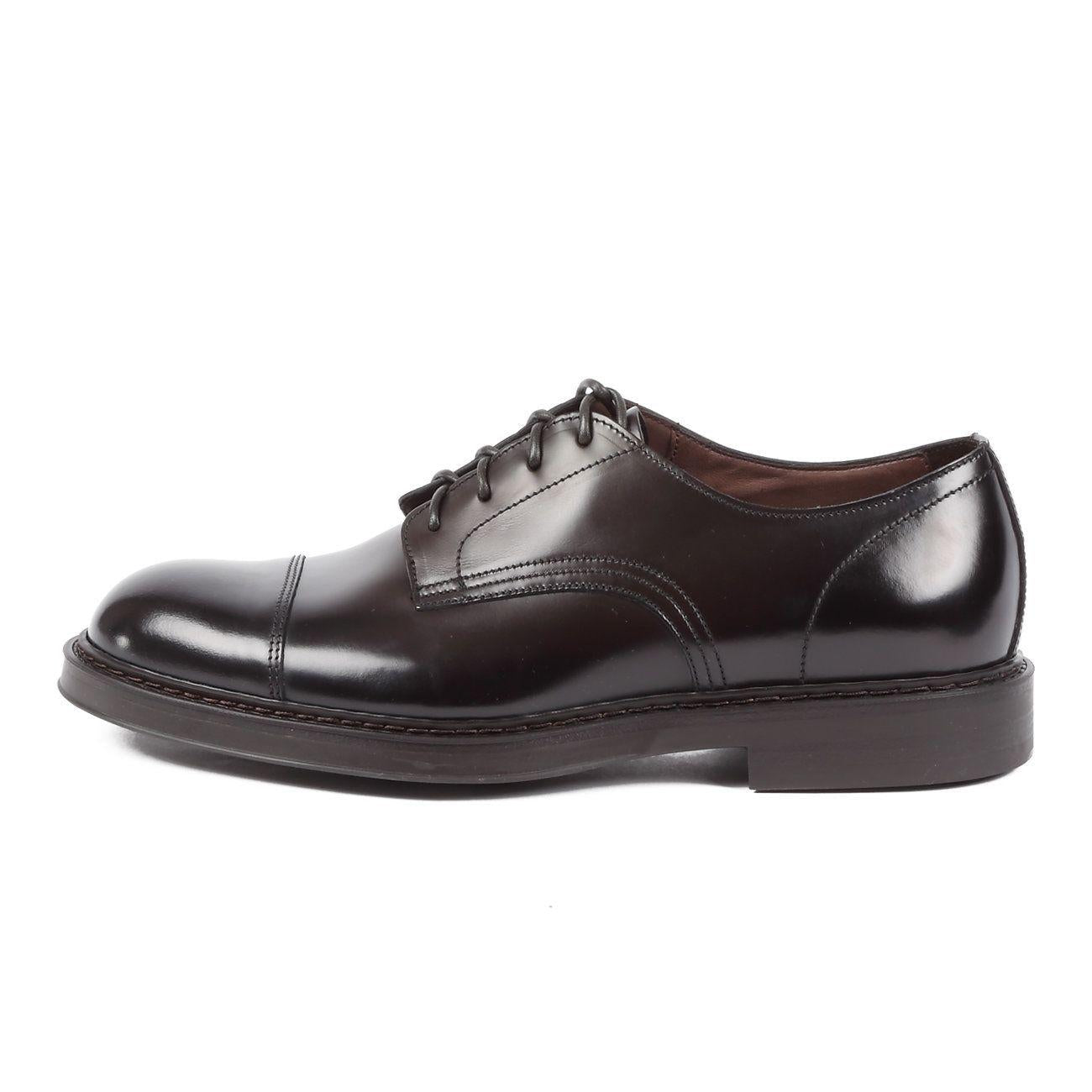 Scarpe Derby In Pelle Spazzolata Con Puntale Uomo Ebano DU2524BRUGUF1119 TM02EBANO DOUCAL`S 
