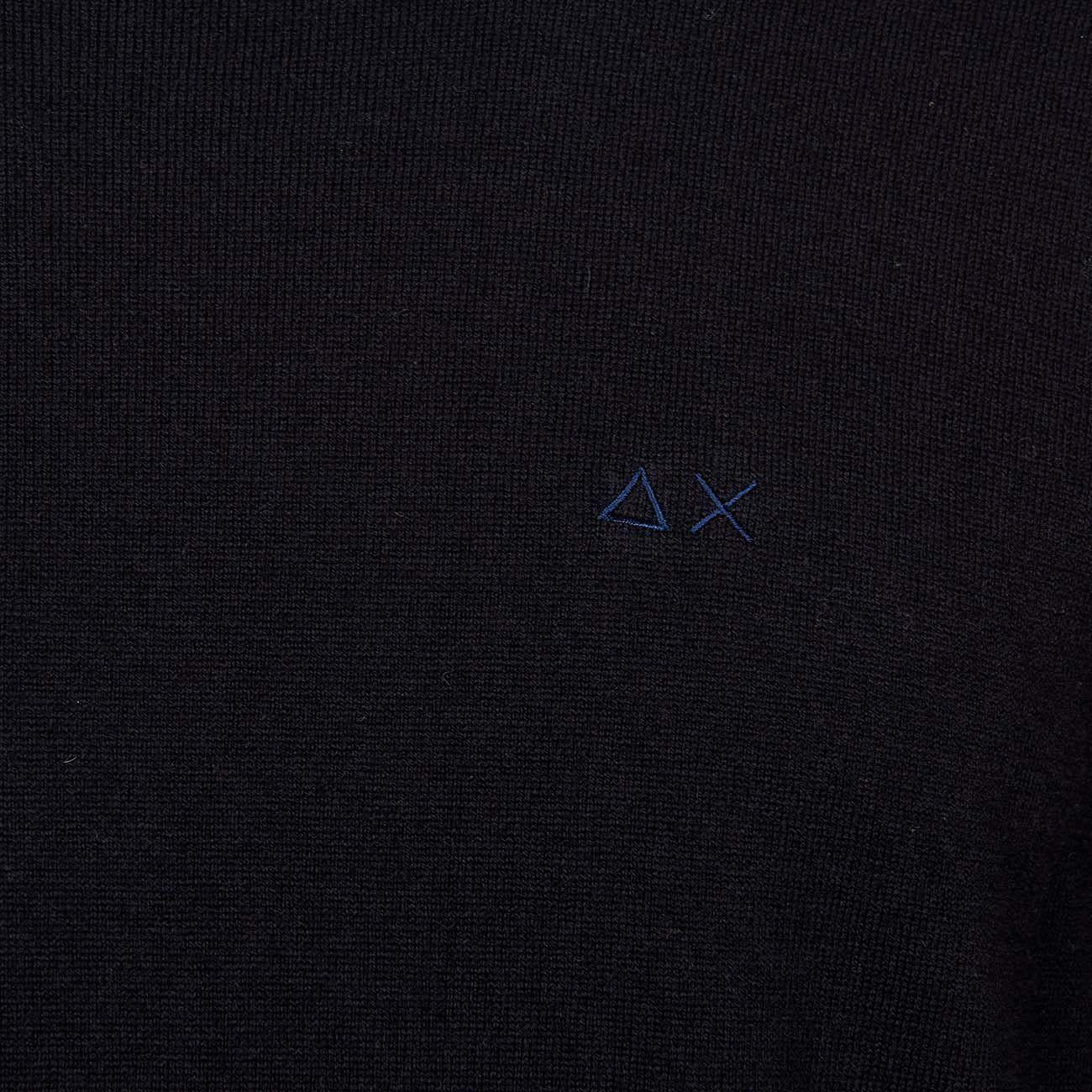 Pull Girocollo A Rombi In Misto Lana E Cotone Uomo Nero K40107 11NERO SUN68 