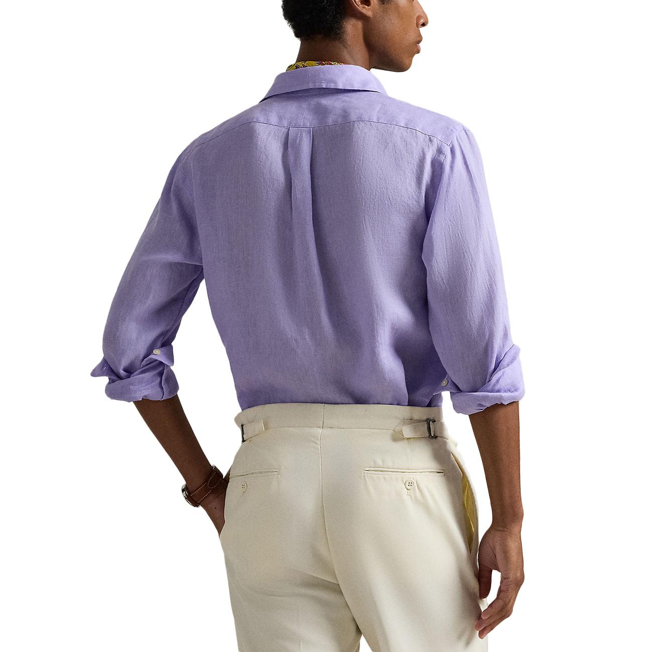 Camicia Di Lino 710966294 501 SKY LAVENDER POLO RALPH LAUREN 