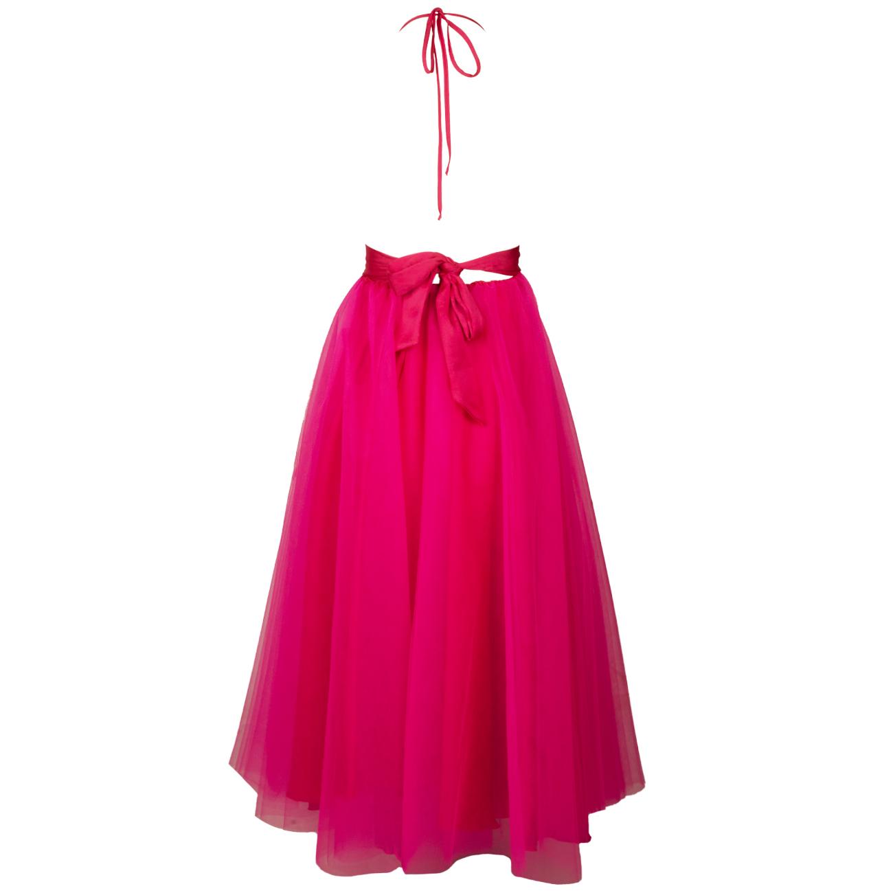 Abito Barbie Lungo Con Strass Donna Fuxia 24H/A034 FUXIA TWENTYFOURHAITCH 