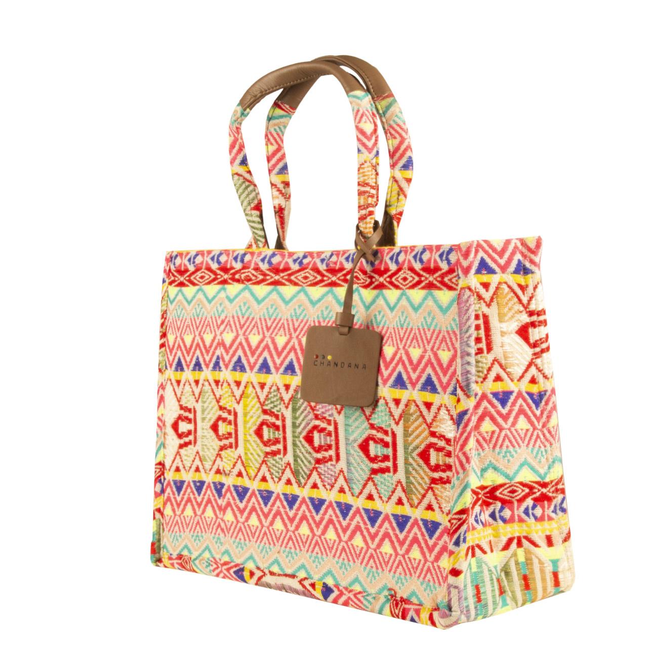 Borsa Tote Moorea Mid Multticolor Fuxia Fluo MOOREA MID MULTIC/FUXIAFLUO CHANDANA 