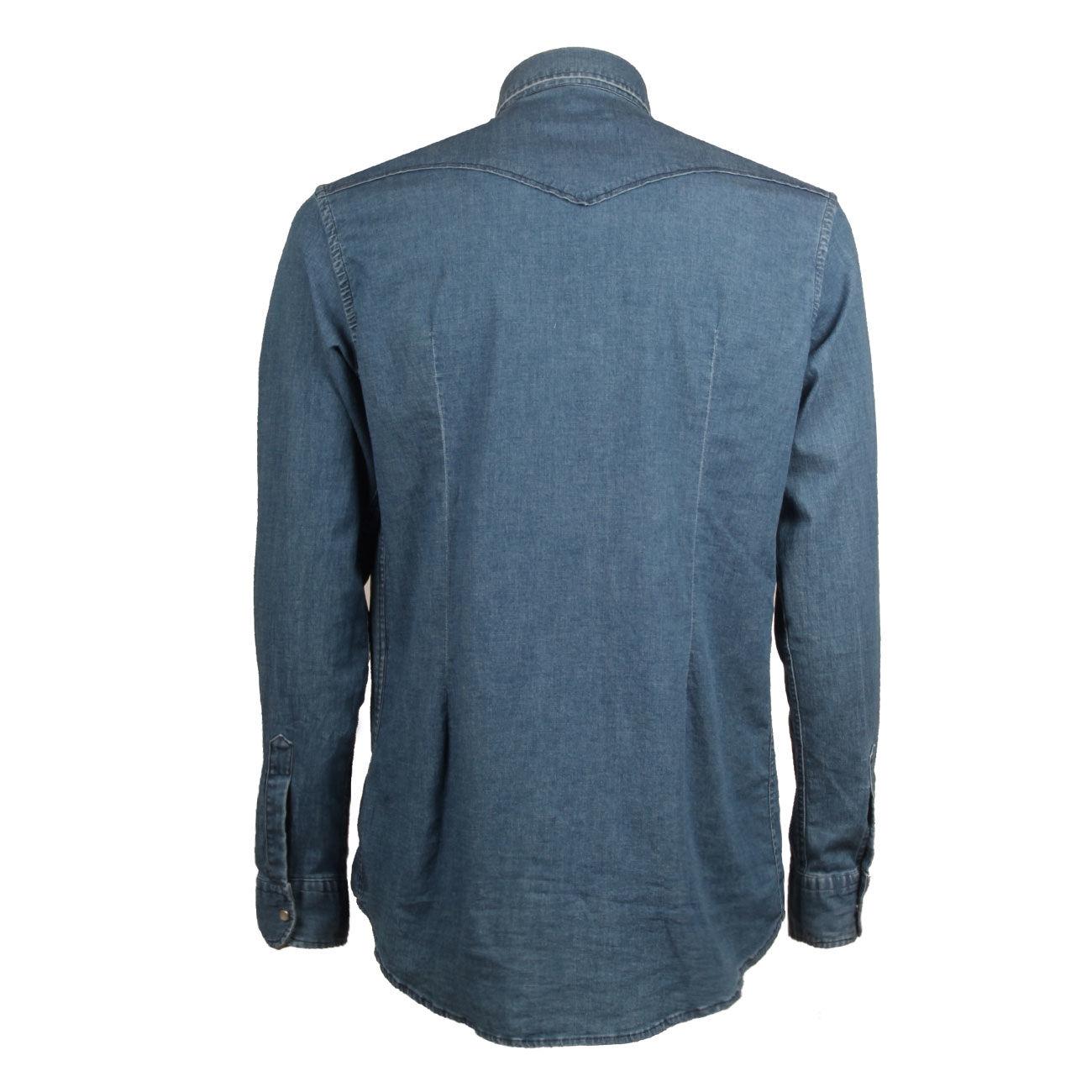 CAMICIA U. WESTERN SUPER STRETCH DA C1831B14354300 103/DENIM MEDIO DANIELE ALESSANDRINI 