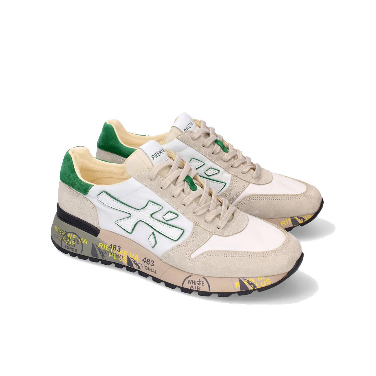 SNEAKERS U. LOGO GRANDE NYLON/TALLONE VERDE PREMIATA MICK VAR 6167G WHITE/GREY/GREEN PREMIATA 