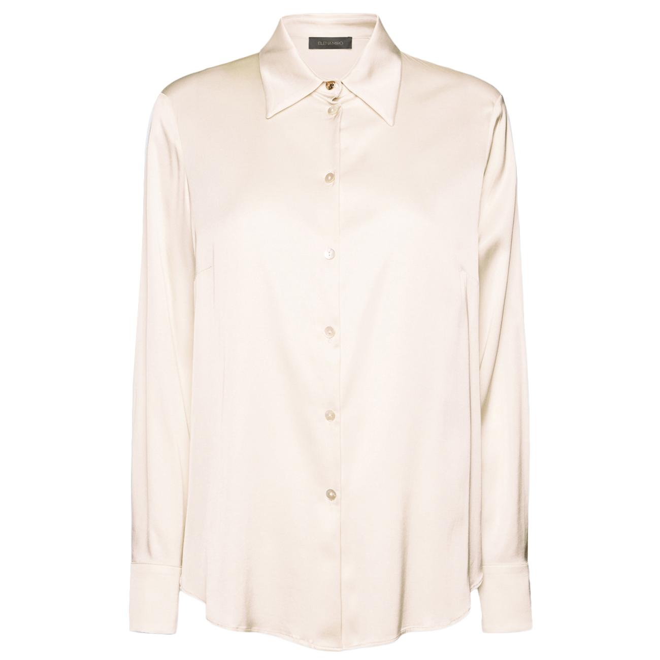 Camicia In Raso Stretch 5127P100232N 021 PORCELLANA ELENA MIRO' 