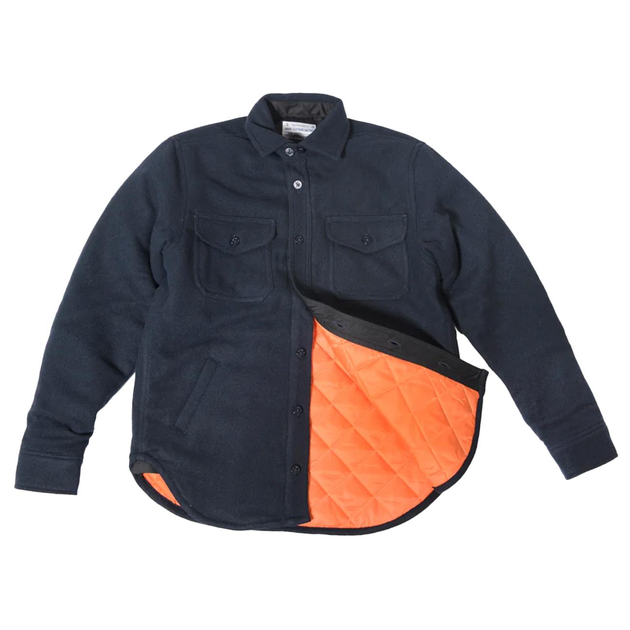 CHESAPEAKE'S Giacca Wool Lined CPO PADDED NAVY 