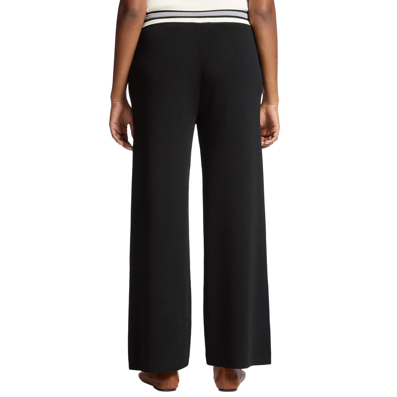 Pantaloni Palazzo Misto Viscosa P622Z000149N B3 NERO/JUTA/GRIGIO ELENA MIRO' 