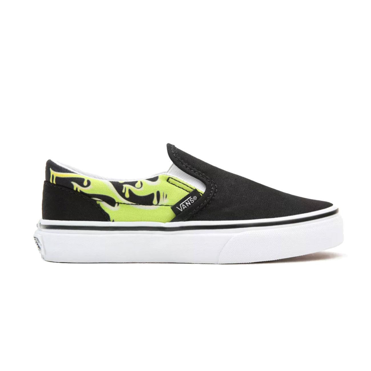 Slip On Slime Flame Classic Canvas Bambino Black True White VN0A4UH8 31M1BLACK.TRWHITE VANS 