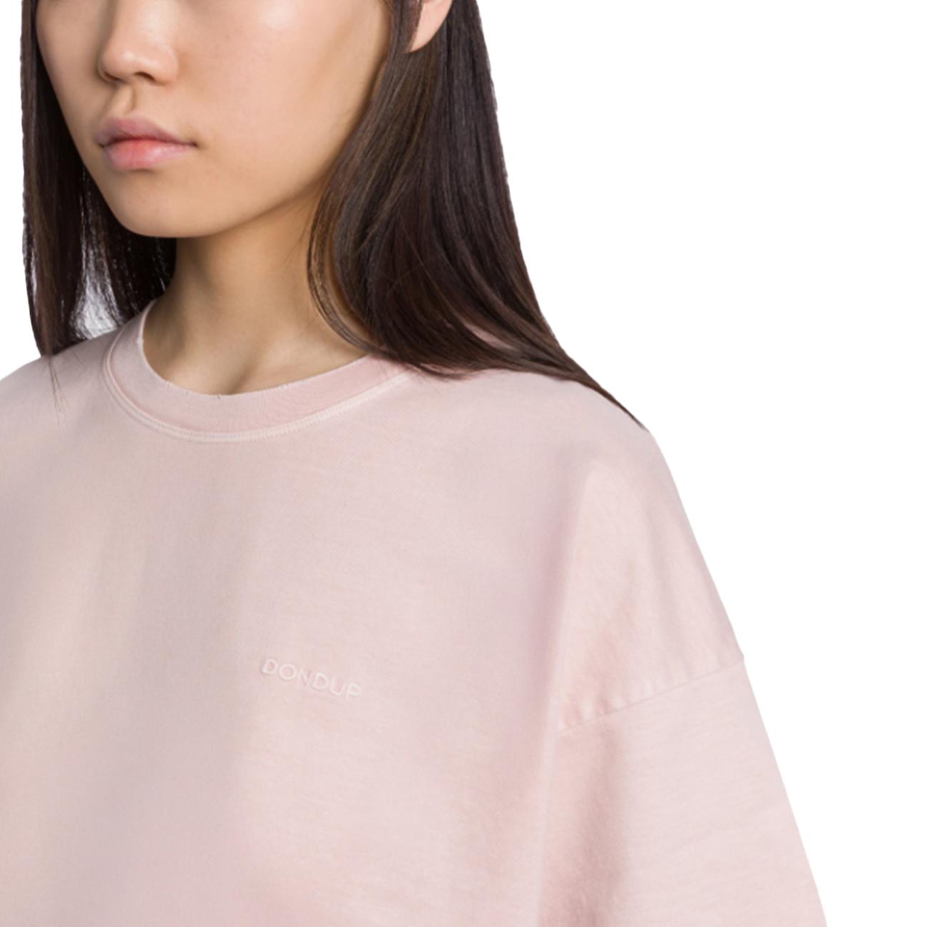 T-shirt Girocollo Cropped In Jersone Trattato DS077 JF0352R MD2 511 ROSINO DONDUP 