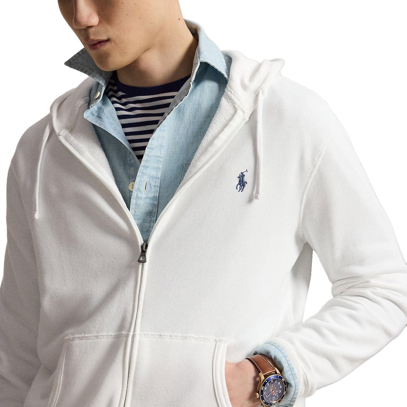 Felpa Con Cappuccio e Zip 710A12480 007 WHITE POLO RALPH LAUREN 