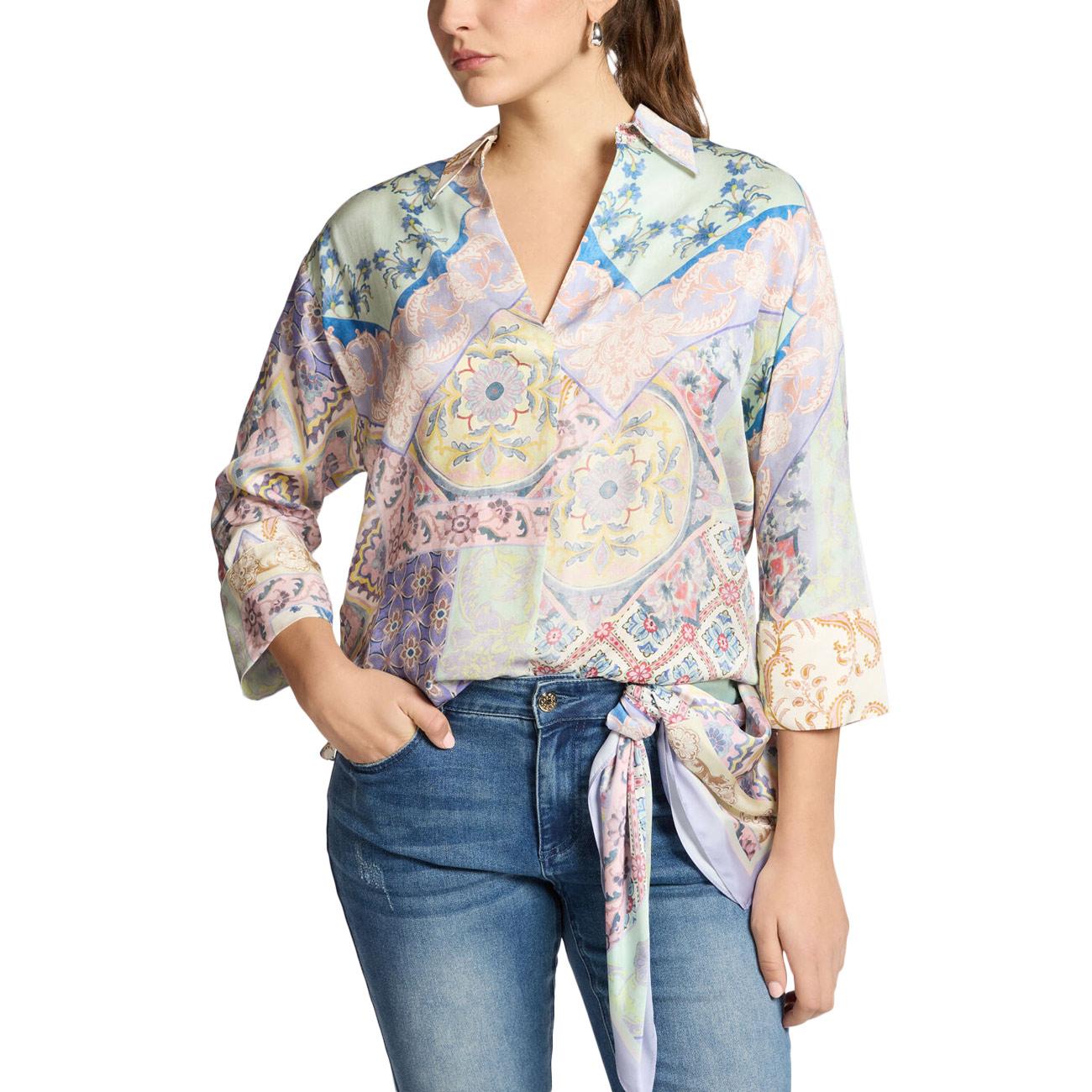 ELENA MIRO' Camicia In Viscosa Stampata 2043Z200047N 043 ROSA/LILLA/BEIGE 
