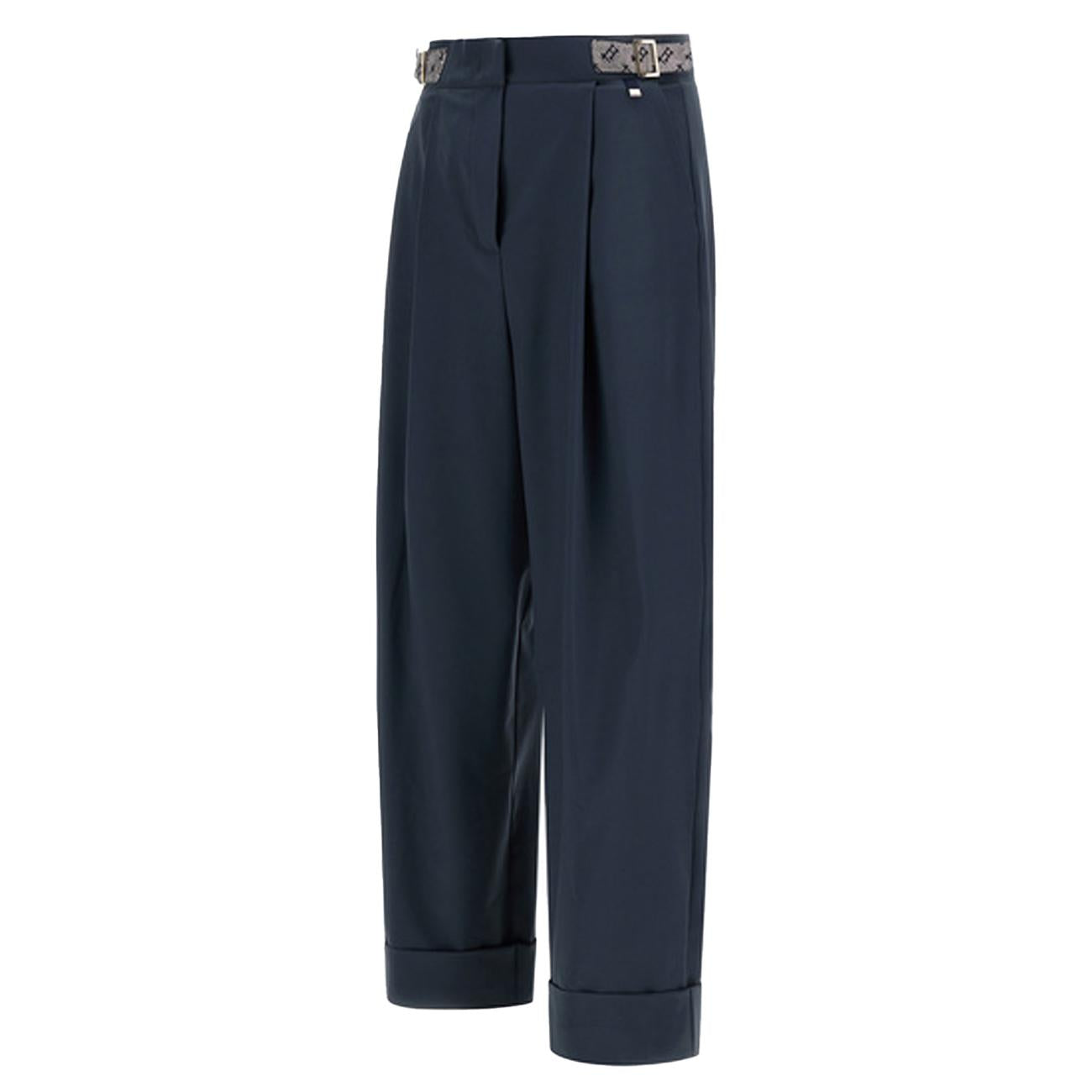Pantalone Structured Ny E Monogram Lurex PT000092D-12609Z 9200 BLU HERNO 
