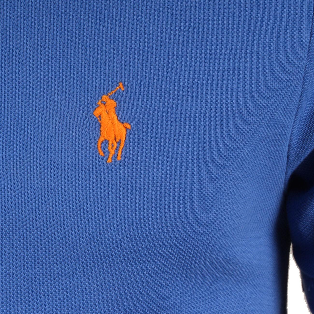 POLO U.MM 2BOTT. SLIM COT.PIQUET RALPH LAUREN 710795080 014 NEW IRIS BLUE POLO RALPH LAUREN 