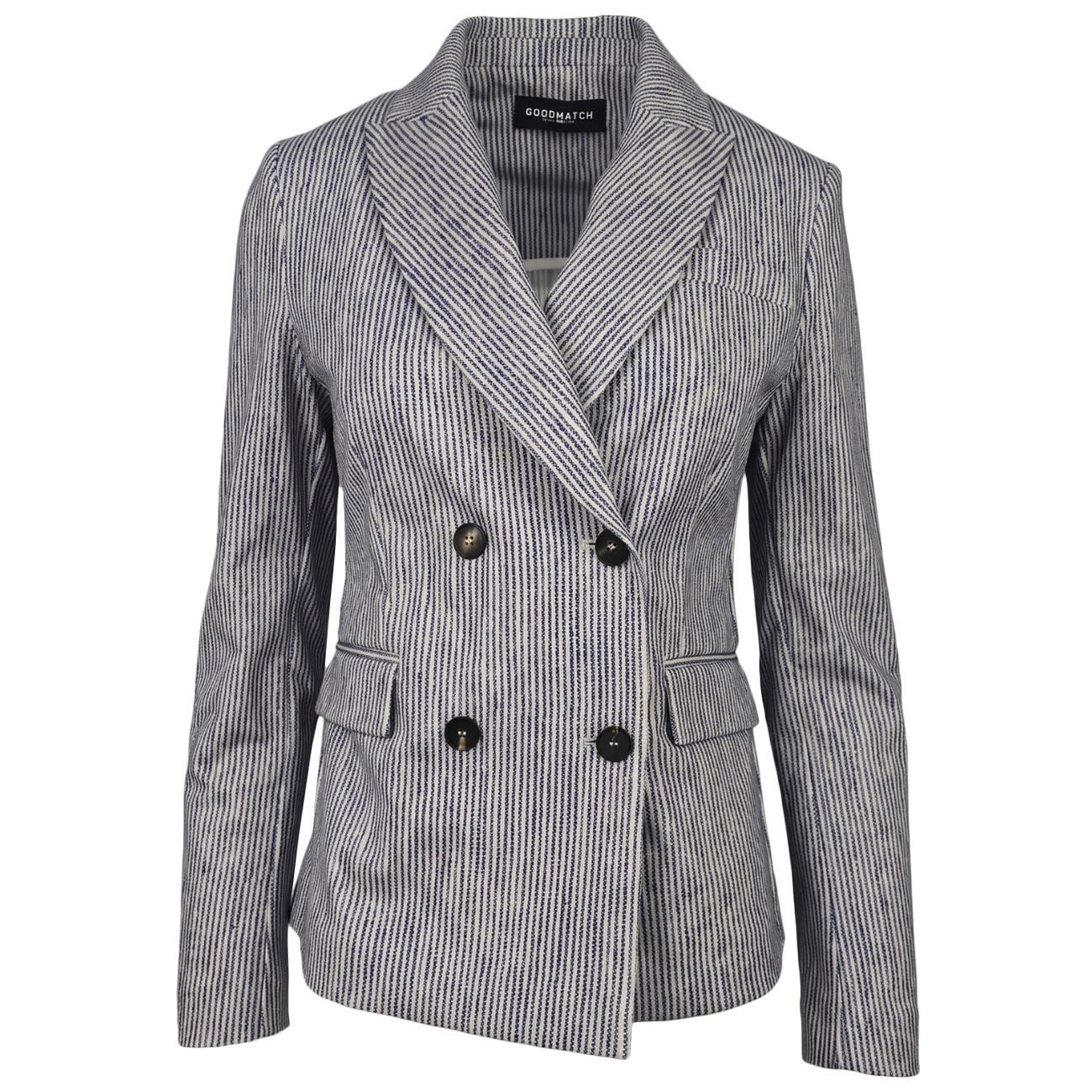 GOODMATCH Blazer Doppiopetto Boxy Rigato AB7431 R76 BLUE STRIPES 