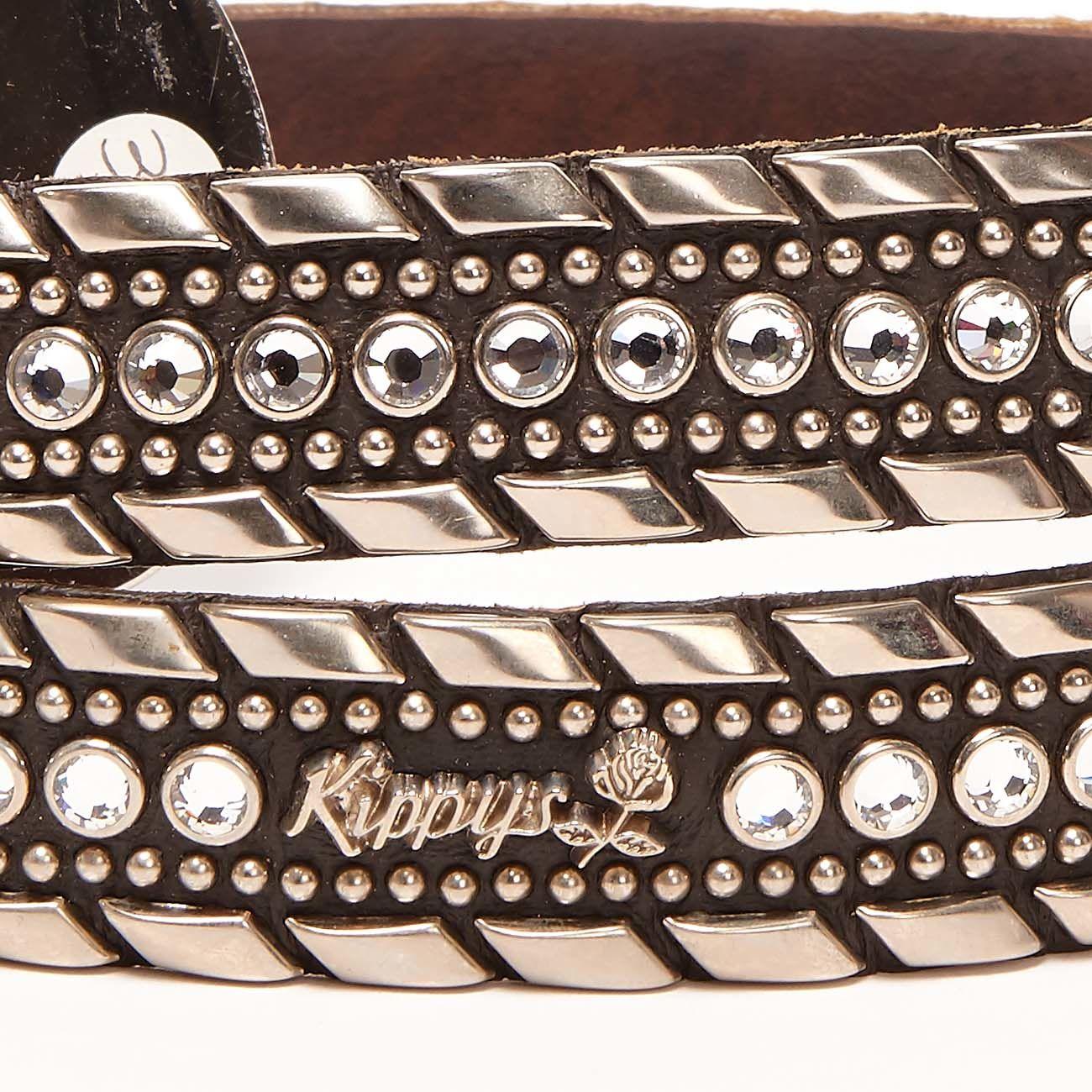 Cintura Media Swarovsky E Borchie Fibbia Decorata Donna Nero Silver SWABOMEDIAFDEC NERO.SILVER KIPPYS 