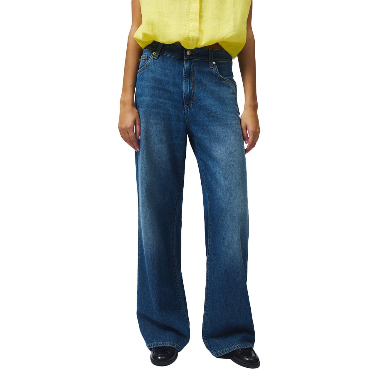 Jeans Super Wide Flower Power RND354D6822317 C0999 DENIM ROY ROGER'S 
