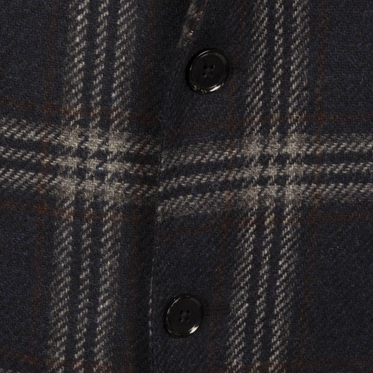 Giacca U. 2 Bott. Tasca Appl. Check Lana Shetland L.B.M 22608 2652 2 BLU/GESSO/ROSS L.B.M.1911. 