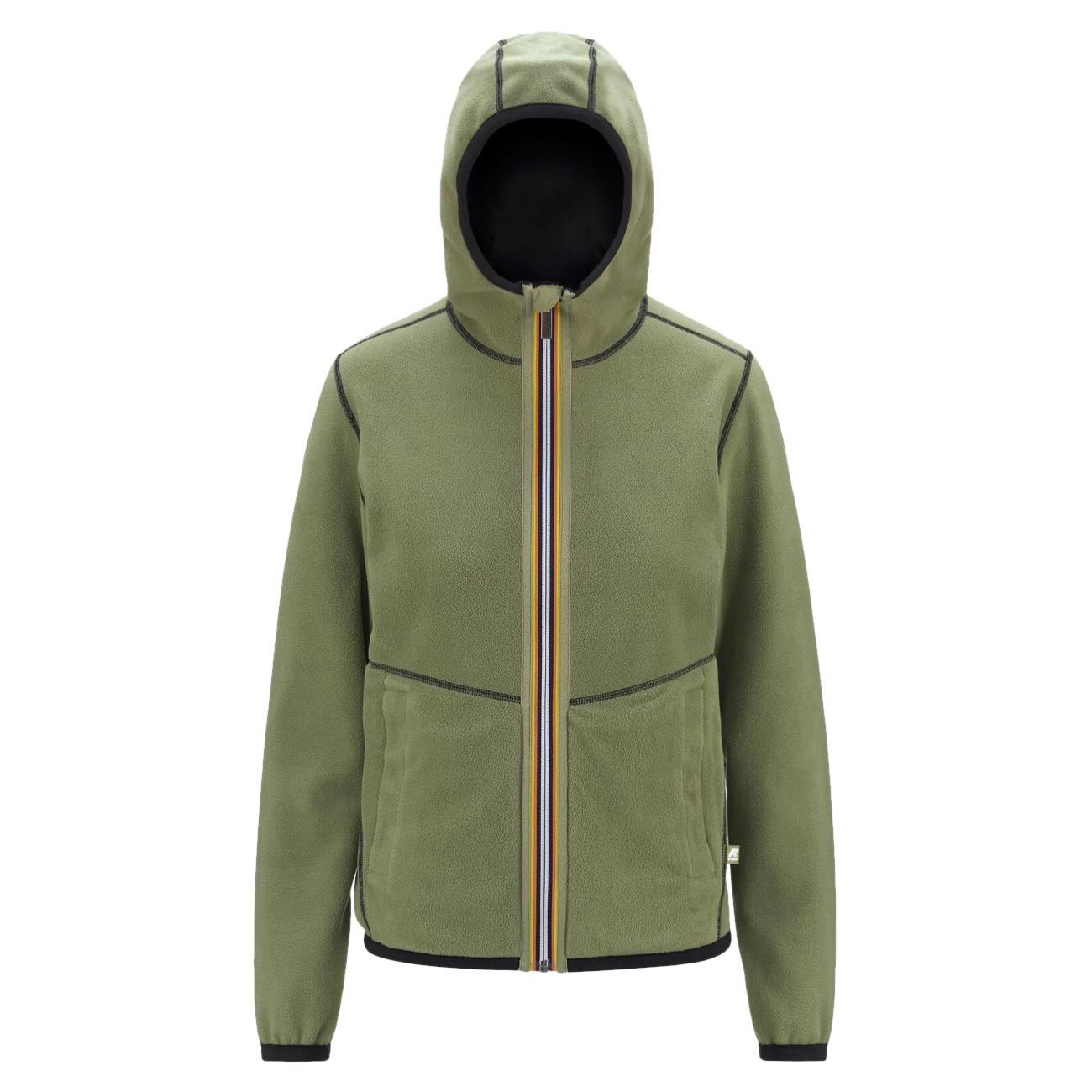 Bomber Lily Velour Polar Pile Donna Nero Verde K5117YW ALZ NERO/VERDE K-WAY 