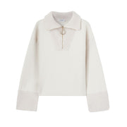 Felpa Mezza Zip Over F476 KF0206D XXX 010 LIEVITO DONDUP 