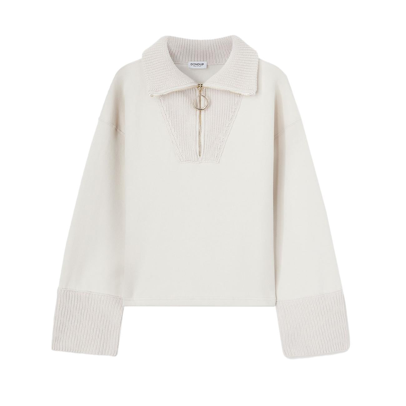 Felpa Mezza Zip Over F476 KF0206D XXX 010 LIEVITO DONDUP 