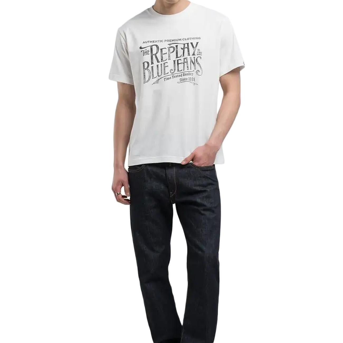 REPLAY T-Shirt Regular Fit Con Stampa Uomo Bianco M3042.000.2660 011 WHITE 