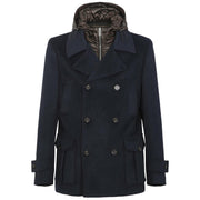 Cappotto Doppiopetto Con Pettorina E Cappuccio MK9940621 BLUE MARKUP 