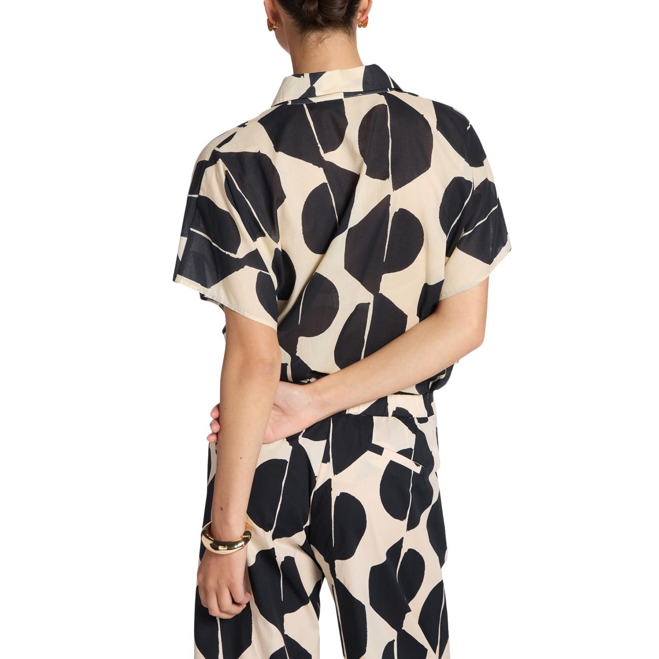 Camicia In Mussola Contone Stampata 5000E100115N 01 BIANCO/NERO ELENA MIRO' 