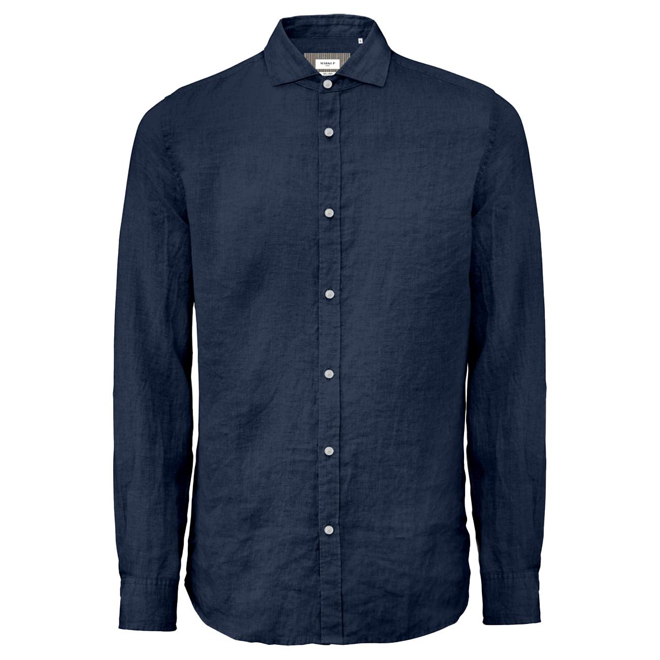 Camicia In Lino Uomo Blue MK13003 BLUE MARKUP 