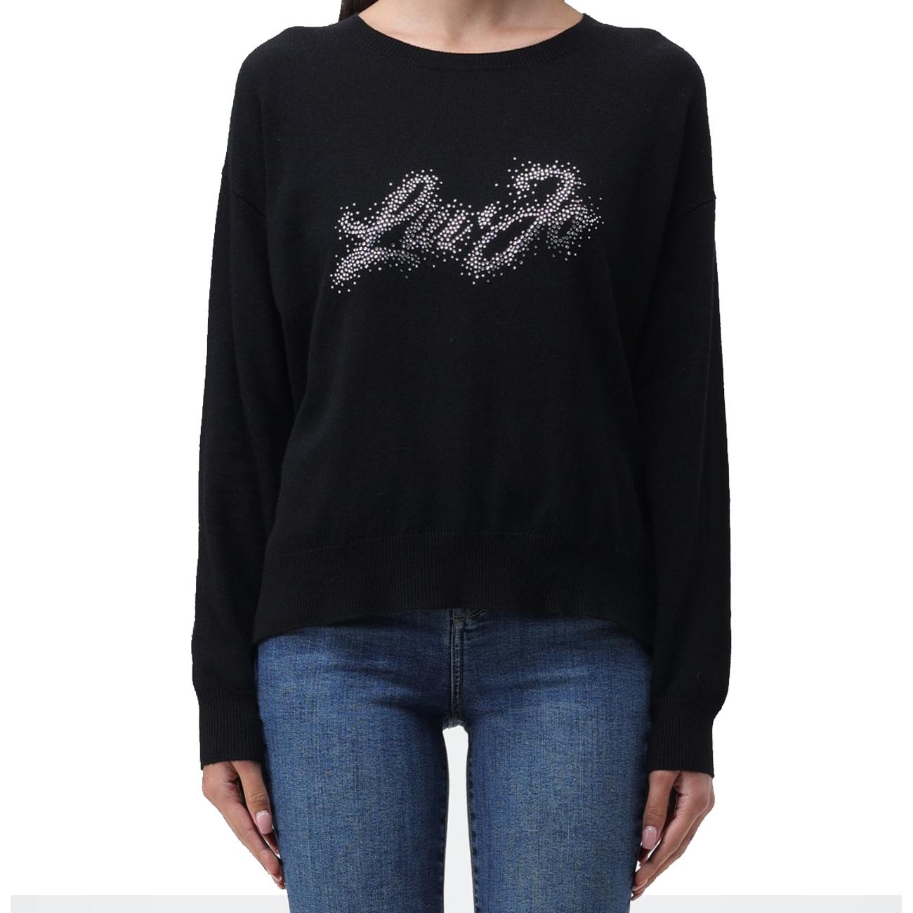 Maglia Con Logo Donna Nero MF3365MS14G U9076 NERO LOGO LIU JO 