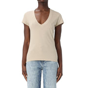 T-Shirt Con Scollo V DS036JF0350DXXX 010 BEIGE DONDUP 