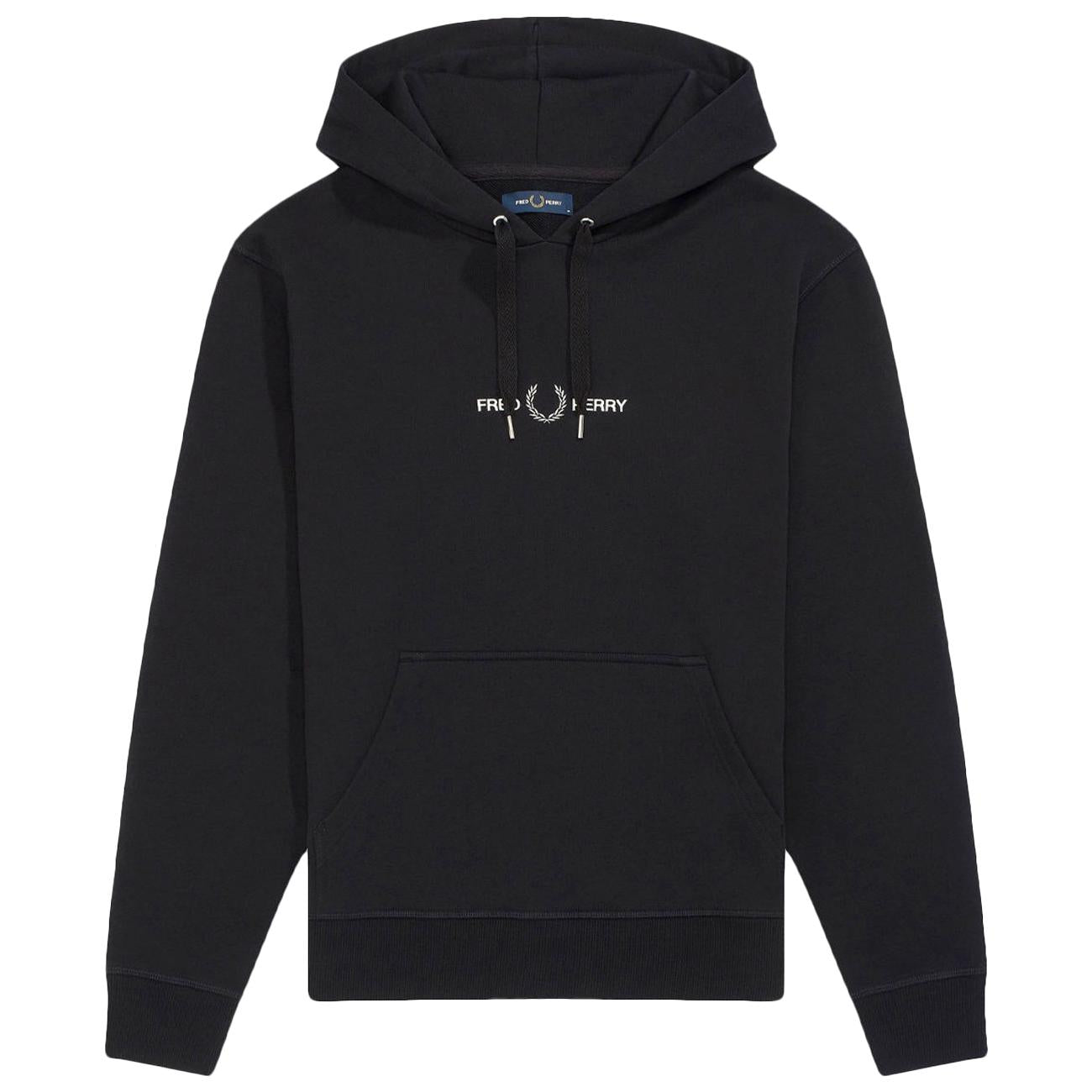 Felpa Con Cappuccio E Ricamo Uomo Nero M8673 102.NERO FRED PERRY 