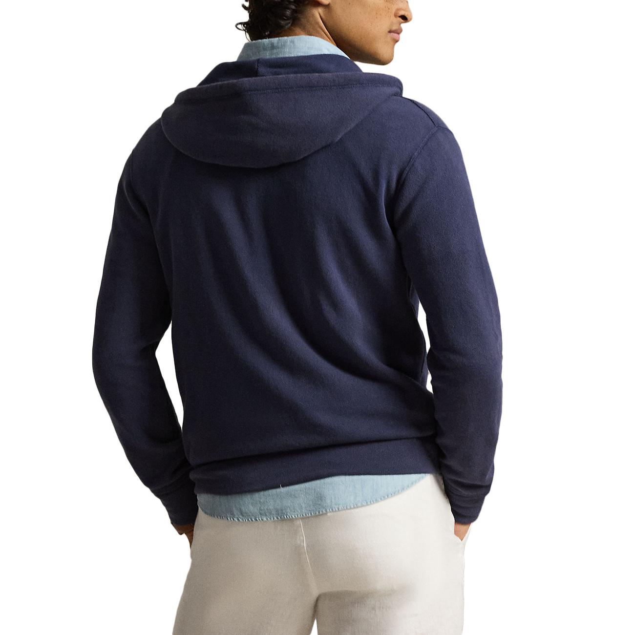 Felpa Con Cappuccio e Zip 710A12480 001 NEWPORT NAVY POLO RALPH LAUREN 