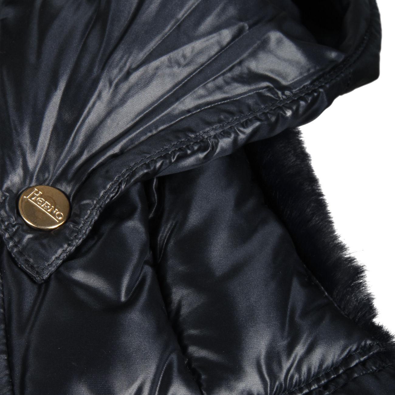 CAPPOTTO PIUMA C/CAPP.NYL+BORDO ECOPELLICCIA HERNO PI0074G12017 9200 BLU NAVY HERNO 