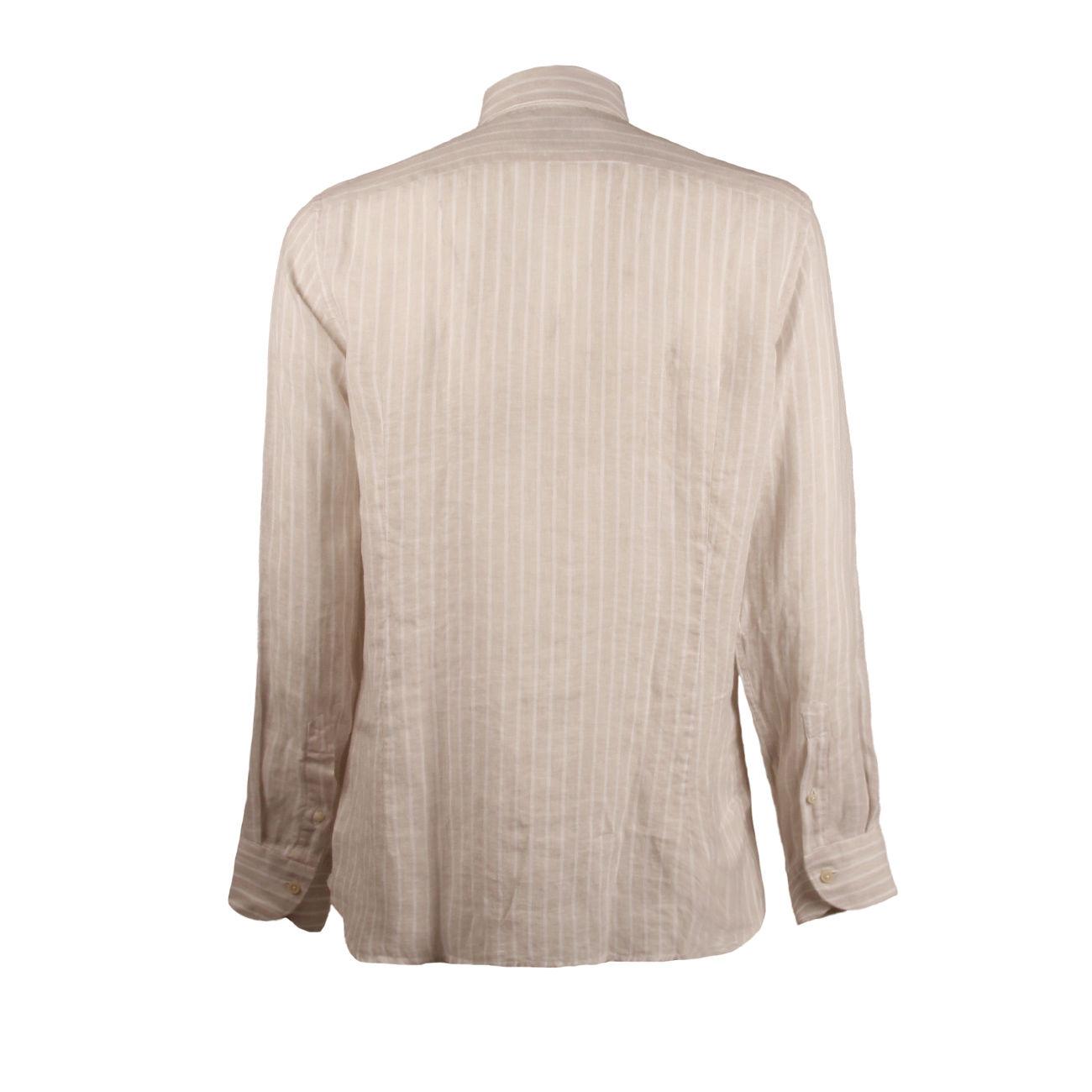 CAMICIA U. M/L RIGATA C/FRANCESE GUGLIELMINOTTI BCWCUU RS1/BEIGE/B.CO GUGLIELMINOTTI 