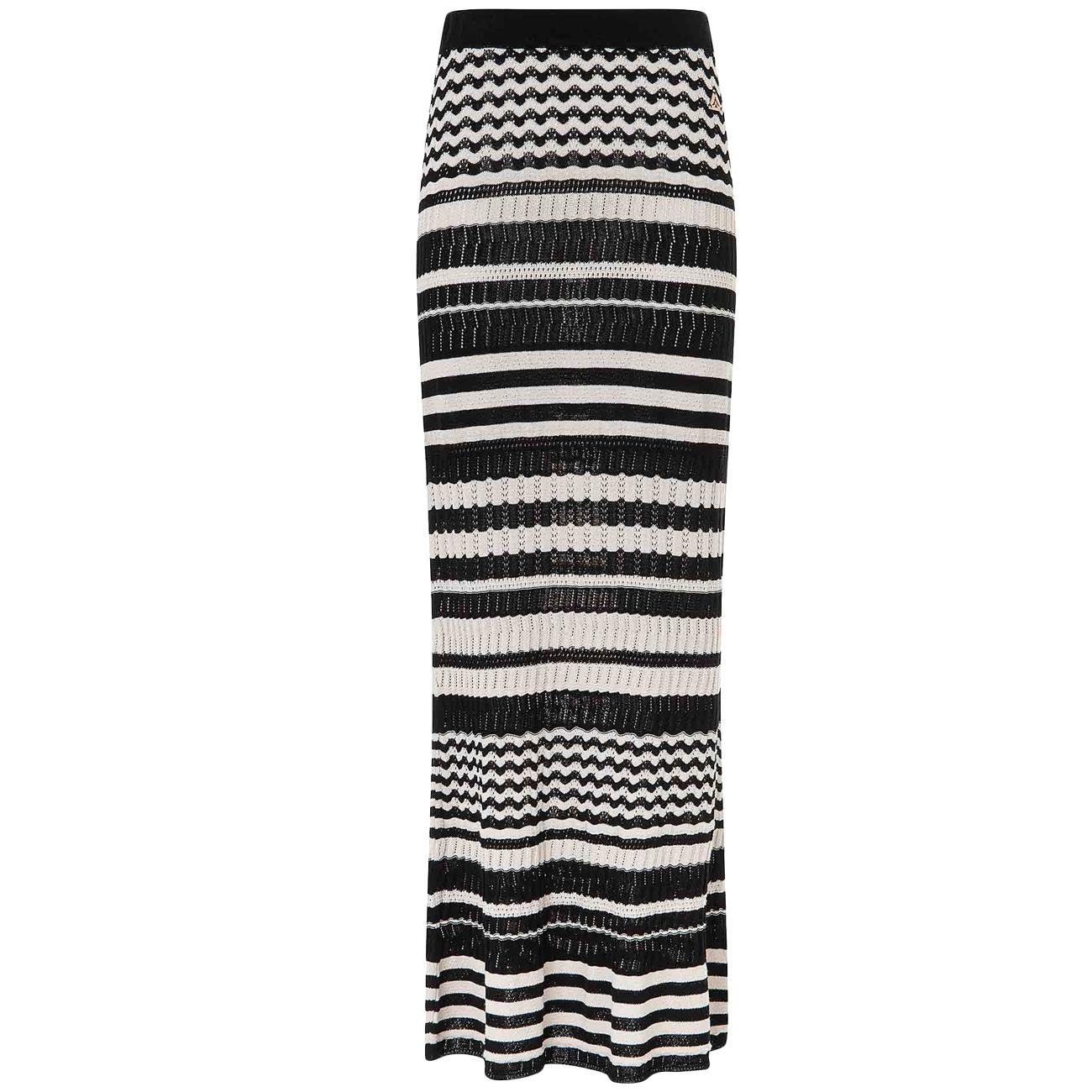 Gonna Lunga A Righe In Maglia GOKD13207 NERO/BIANCO AKEP 