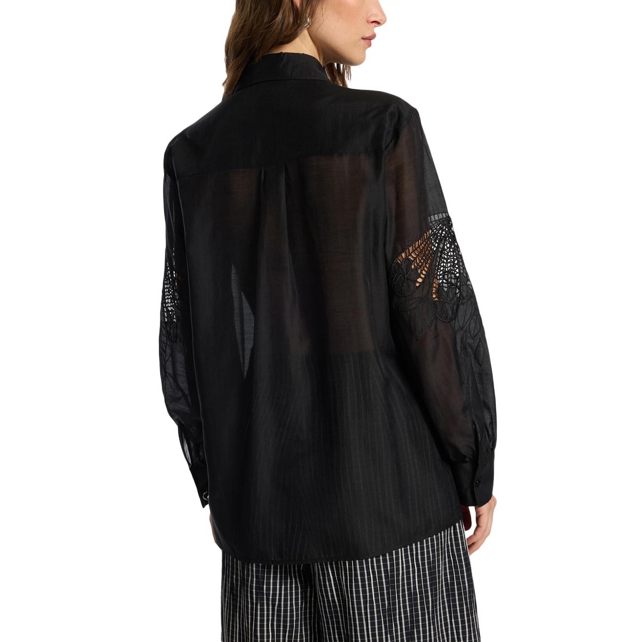 Camicia In Organza Ricamata 5186P000269N 33 NERO ELENA MIRO' 