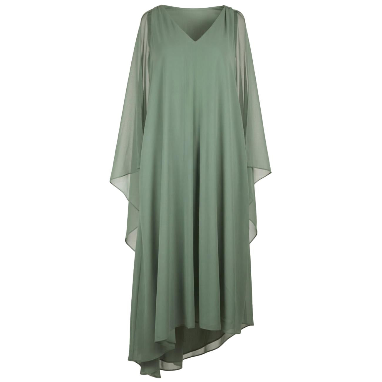 Abito Lungo In Georgette 7072P100299N B5 GREEN WATER ELENA MIRO' 