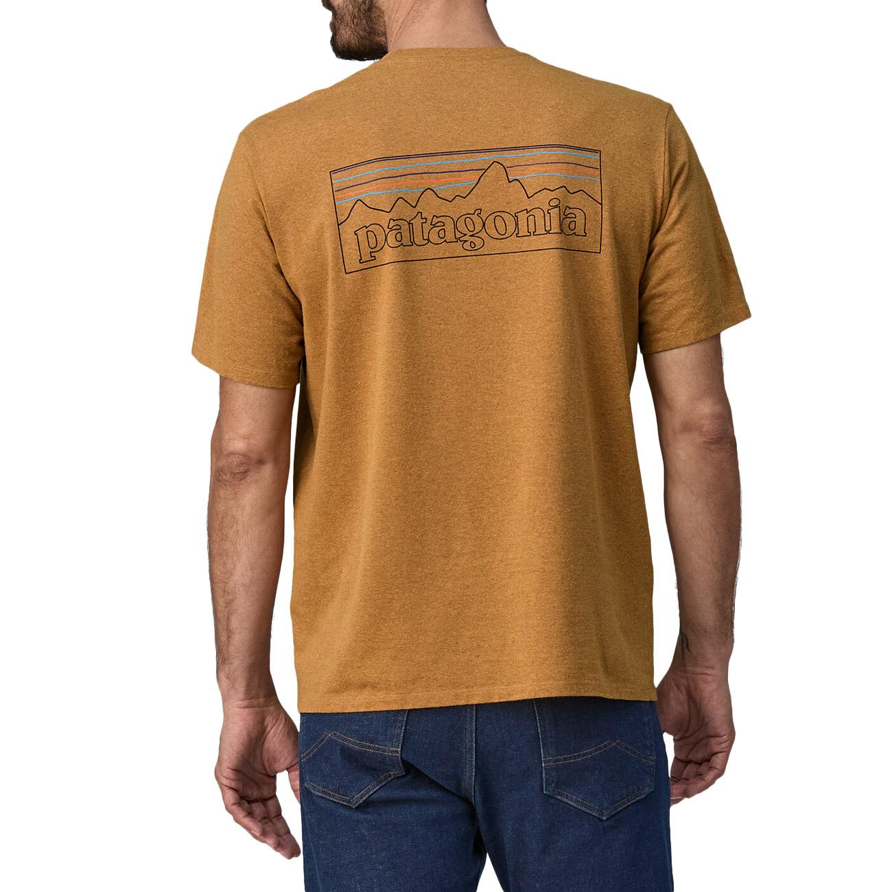 T-Shirt Logo Responsibili-Tee Uomo Black 38504 POLG P6 OUTLINE GOLDEN CARAMEL PATAGONIA 