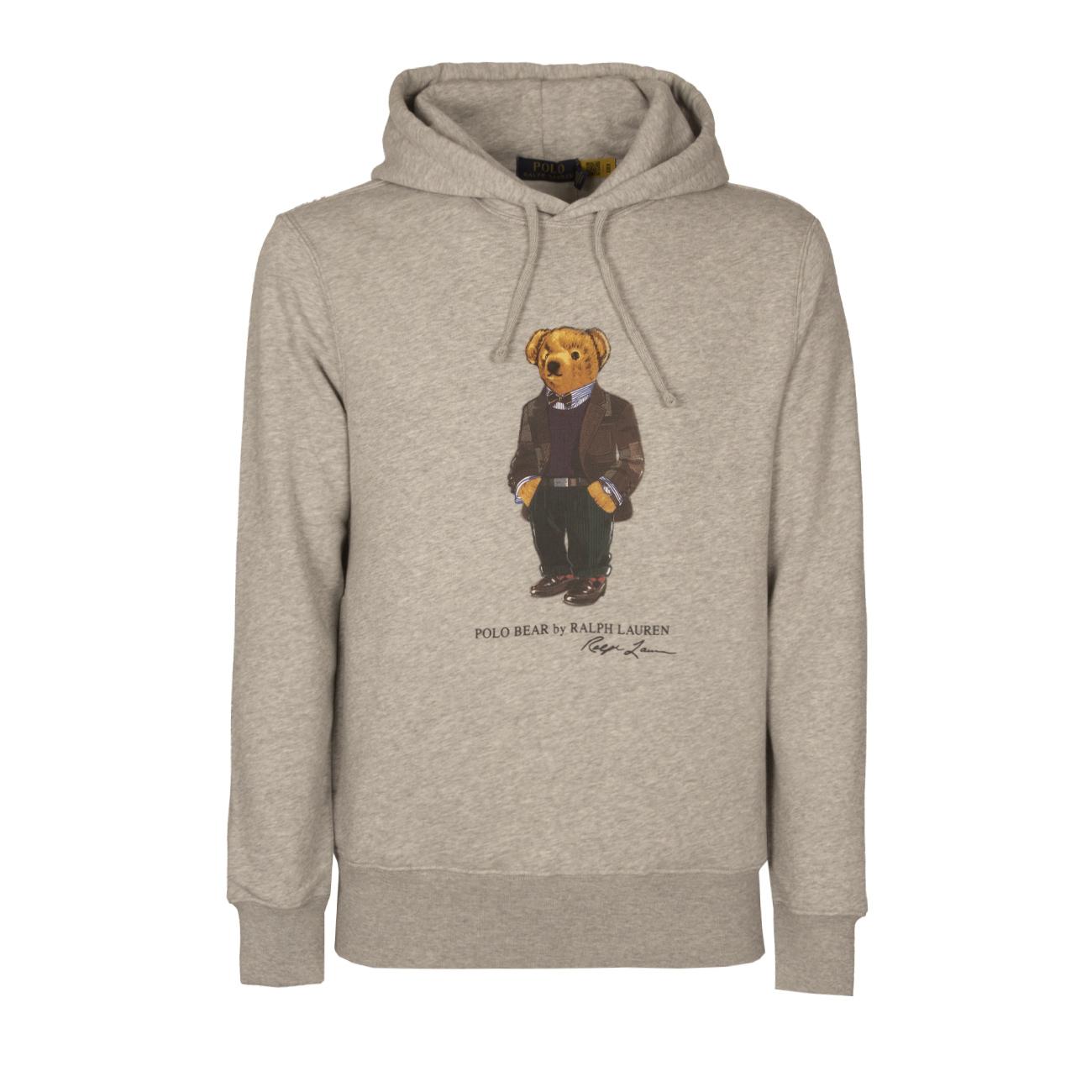 Felpa Orsetto Patch Uomo Andover Hthr Bear 710853309 027 ANDOVER HTHR BEAR POLO RALPH LAUREN 
