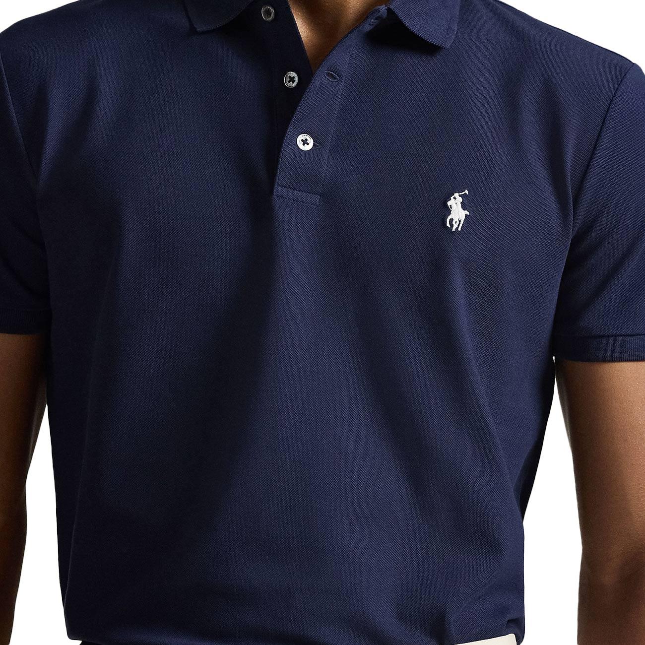 Polo In Rete Elasticizzata Slim Fit 710941439 038 REFINED NAVY/C1730 SMOKE POLO RALPH LAUREN 