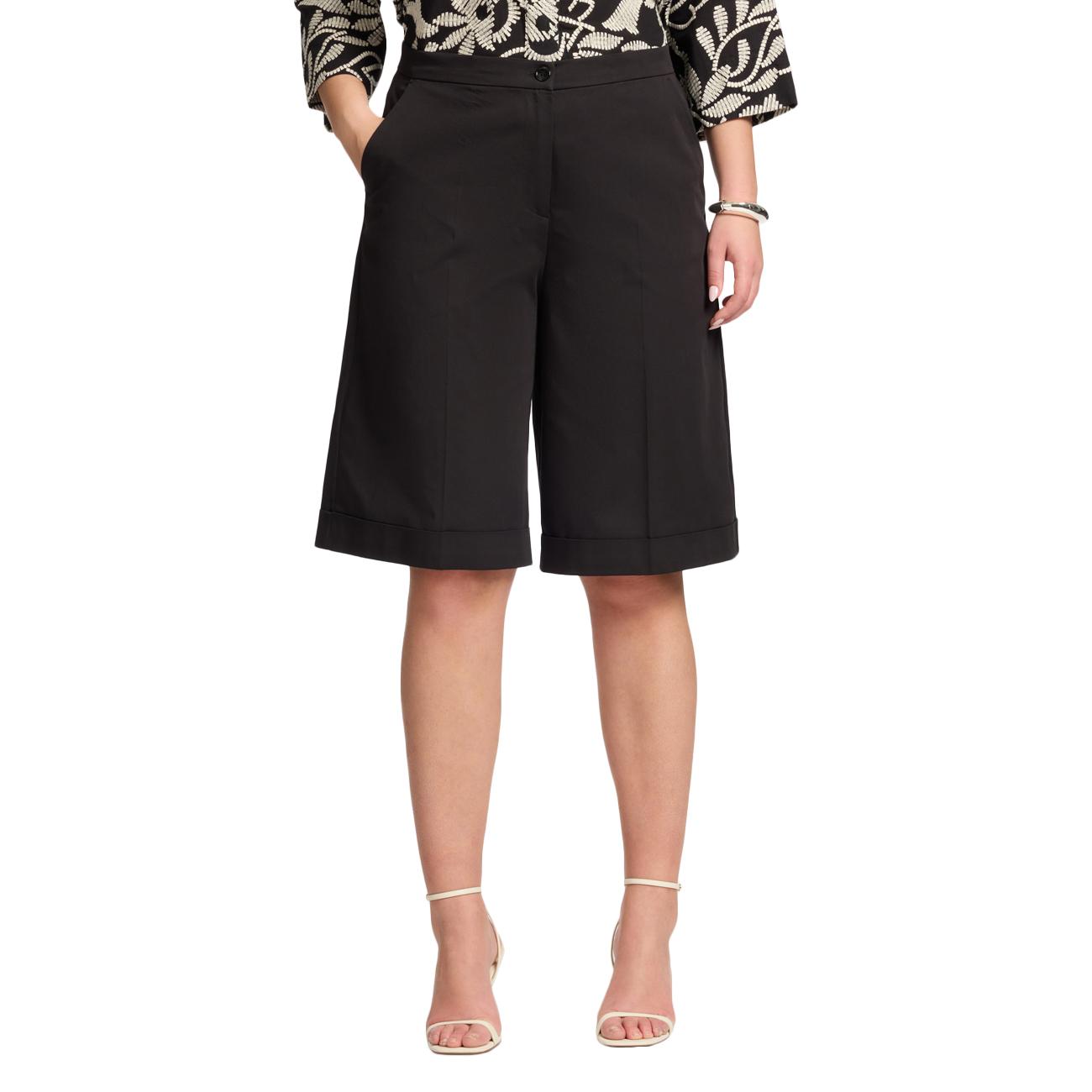 Pantaloncini Corti In Misto Cotone P097P000444N 33 NERO ELENA MIRO' 