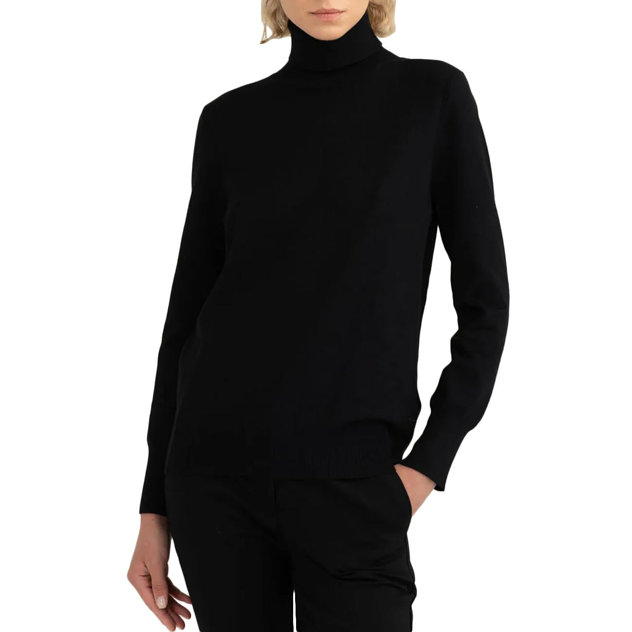 Maglia Dolcevita A Collo Alto FM25W04MD A0951 BLACK FRED MELLO 