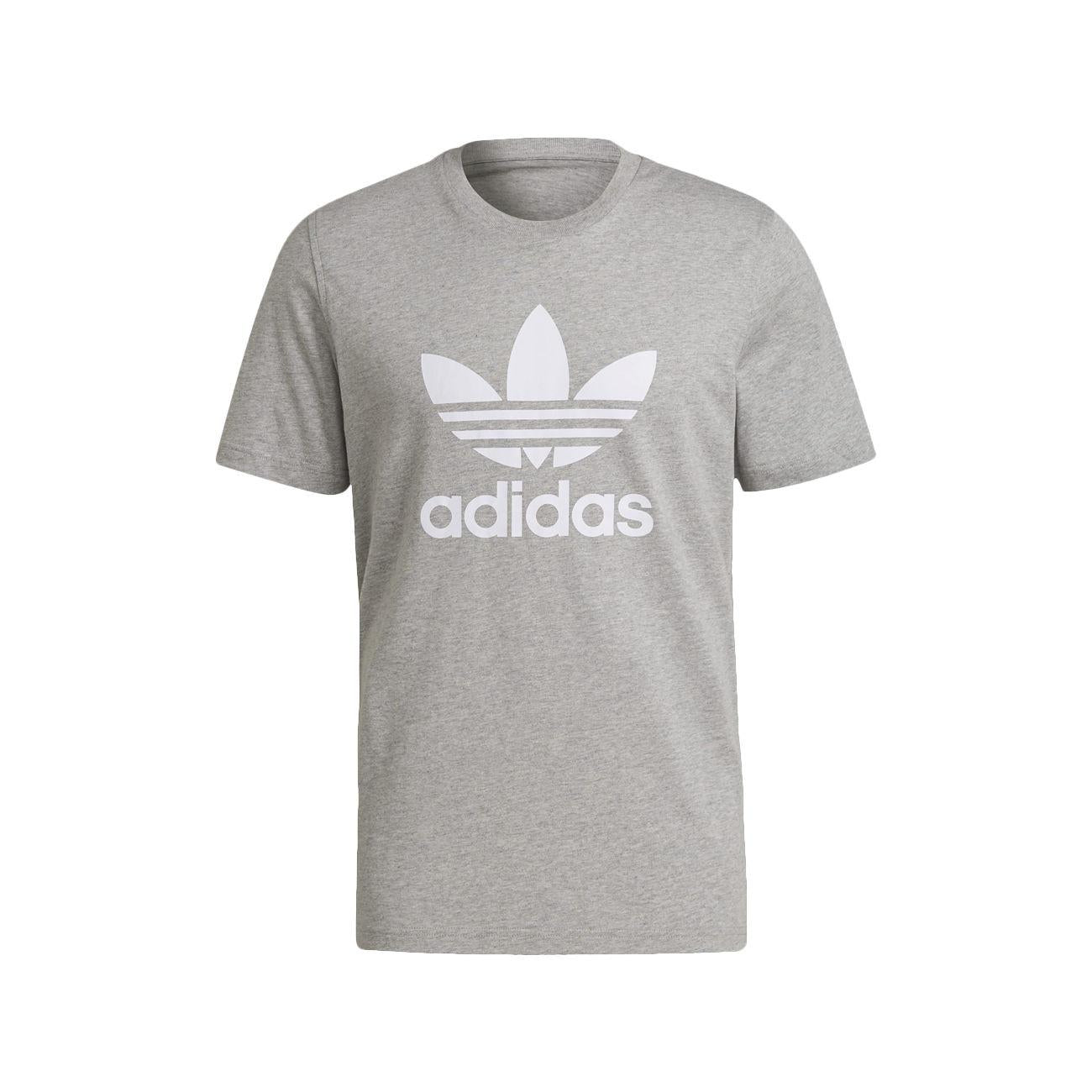 ADIDAS T-Shirt Maxi Logo Trefoil Uomo Medium Grey Heather White H06643 MGREYH/WHITE 